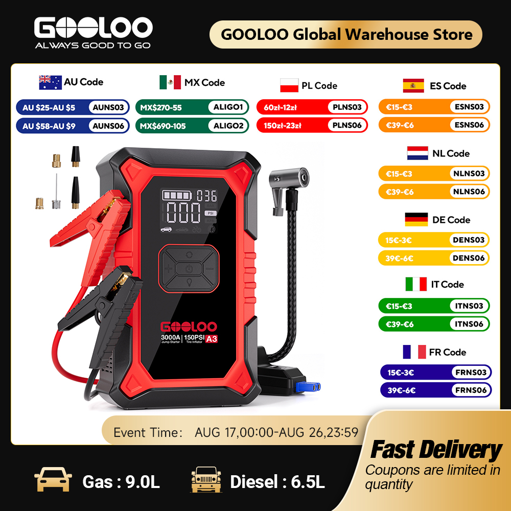 GOOLOO A3 Jump Starter with Ai - Electronics Gadgets For Car ulasan dan harga
