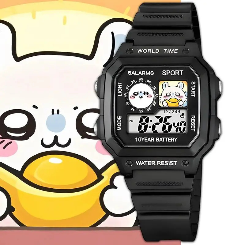 Cute Chiikawa Printed Square D - Digital Alarm Clock ulasan dan harga