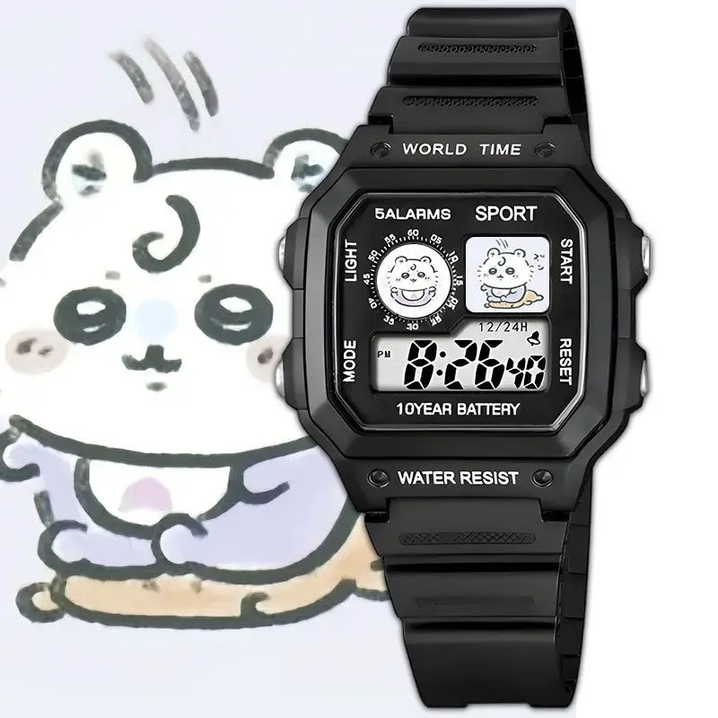 Cute Chiikawa Printed Square D - Digital Alarm Clock ulasan dan harga
